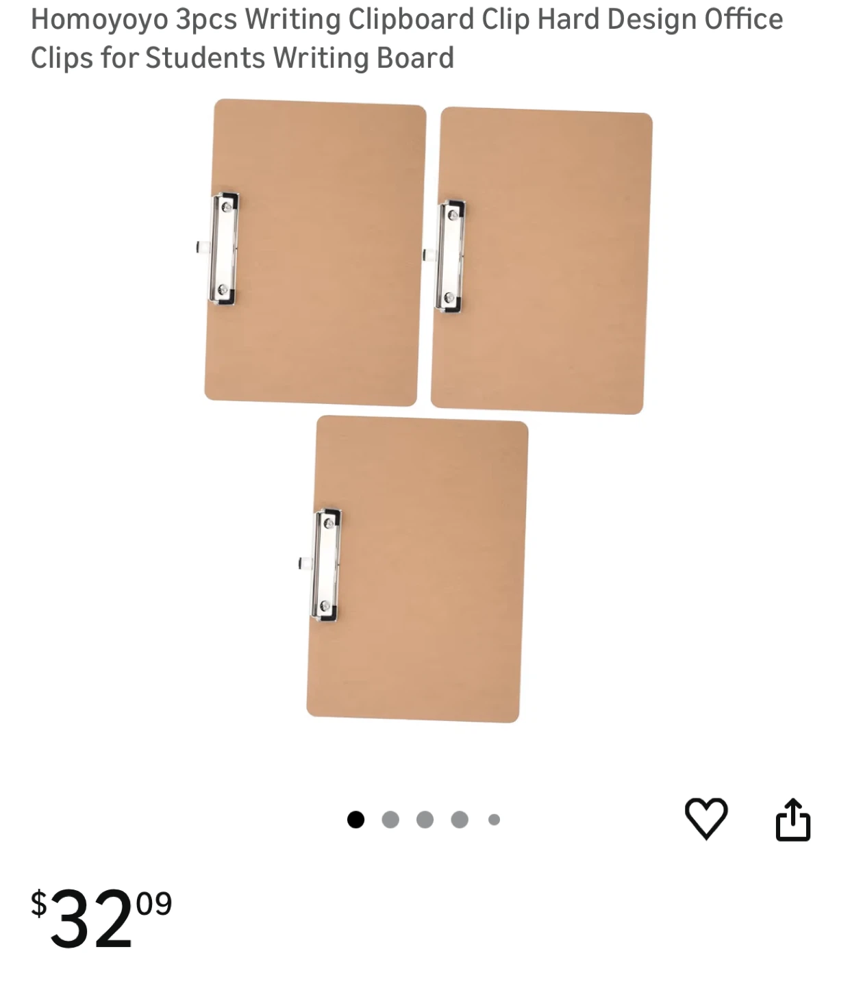 3pcs Writing Clipboard Clip Office Clips for Students