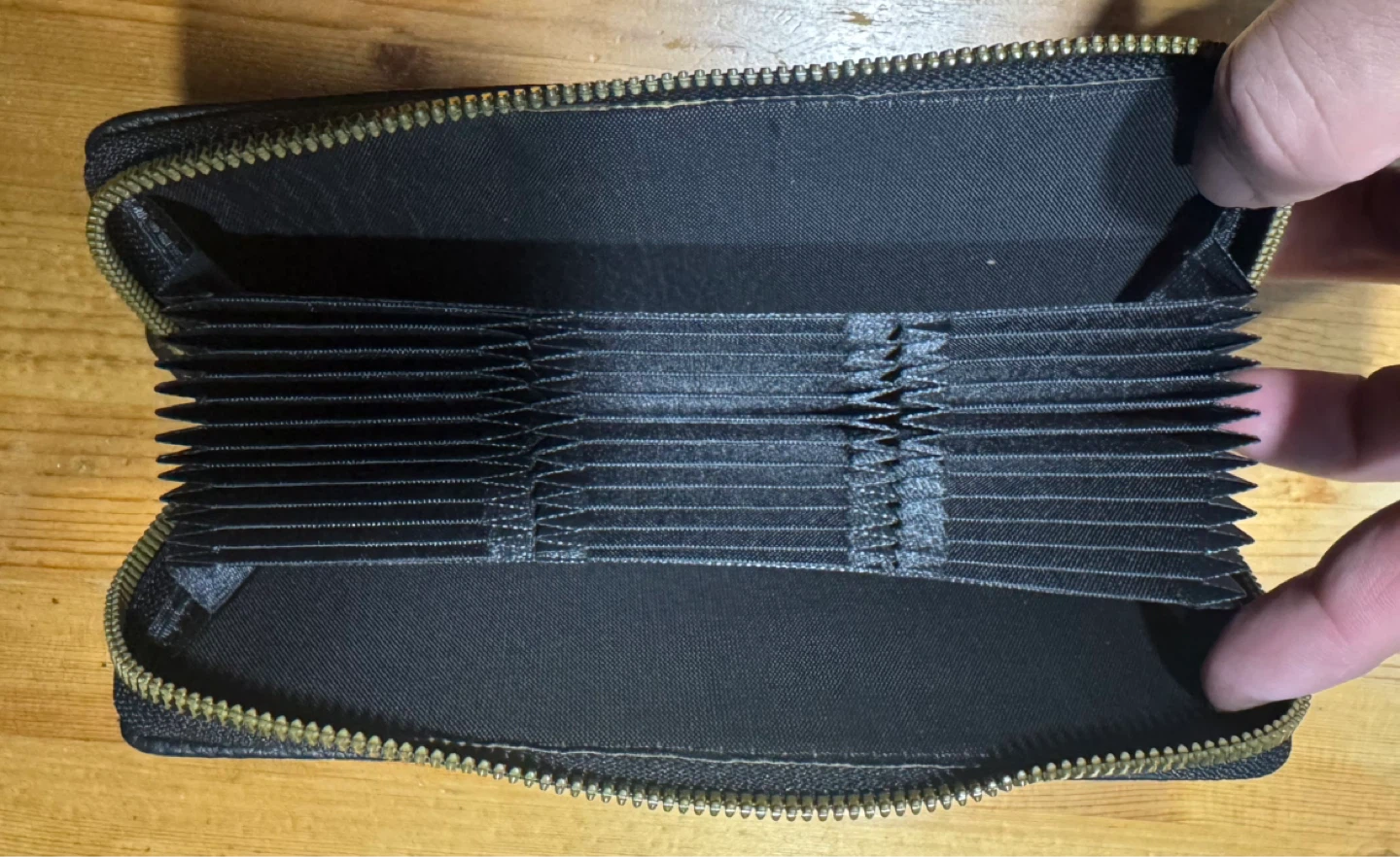 Black Faux Leather Accordion Wallet with Canadian Flag - photo 2