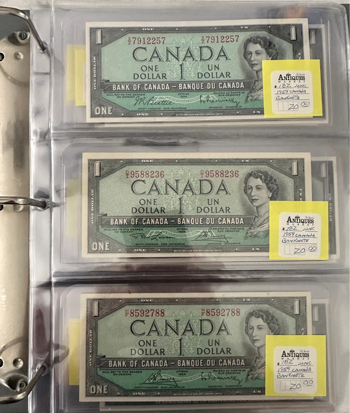 Canada 1967 Centennial One Dollar Uncirculated bills
