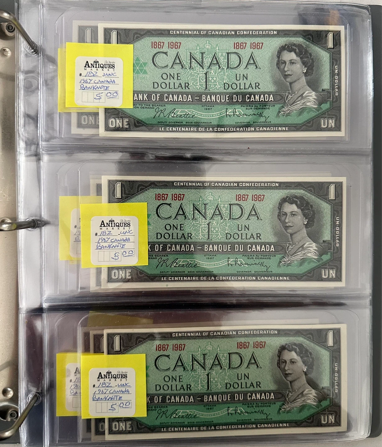 Canada 1967 Centennial One Dollar Uncirculated bills - photo 4