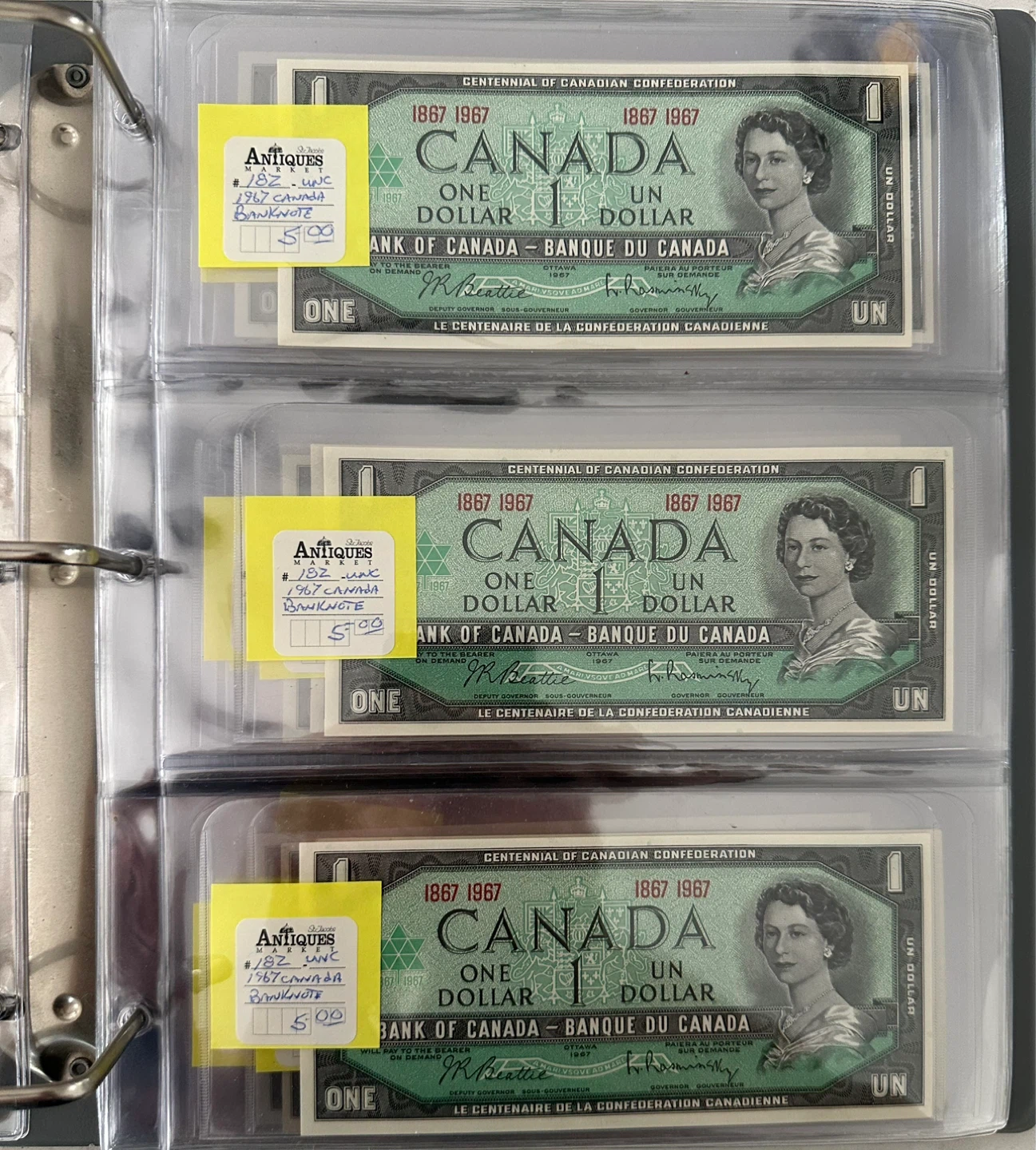 Canada 1967 Centennial One Dollar Uncirculated bills - photo 3