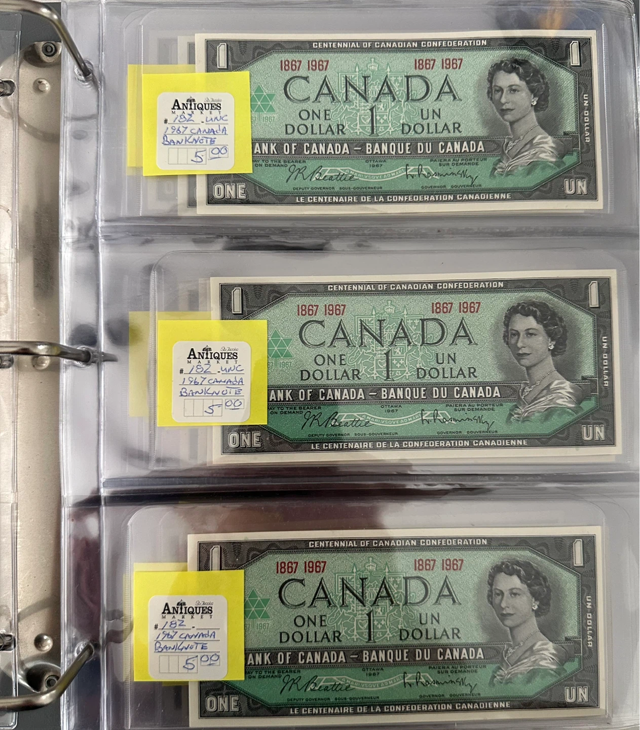 Canada 1967 Centennial One Dollar Uncirculated bills - photo 2