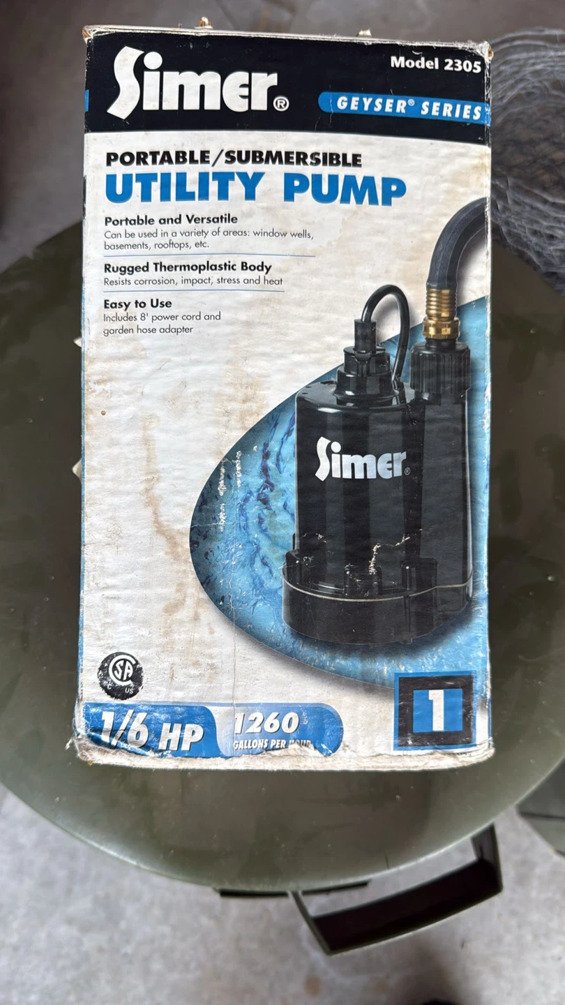 Simmer 2305 Submersible Utility Pump 1/6 HP