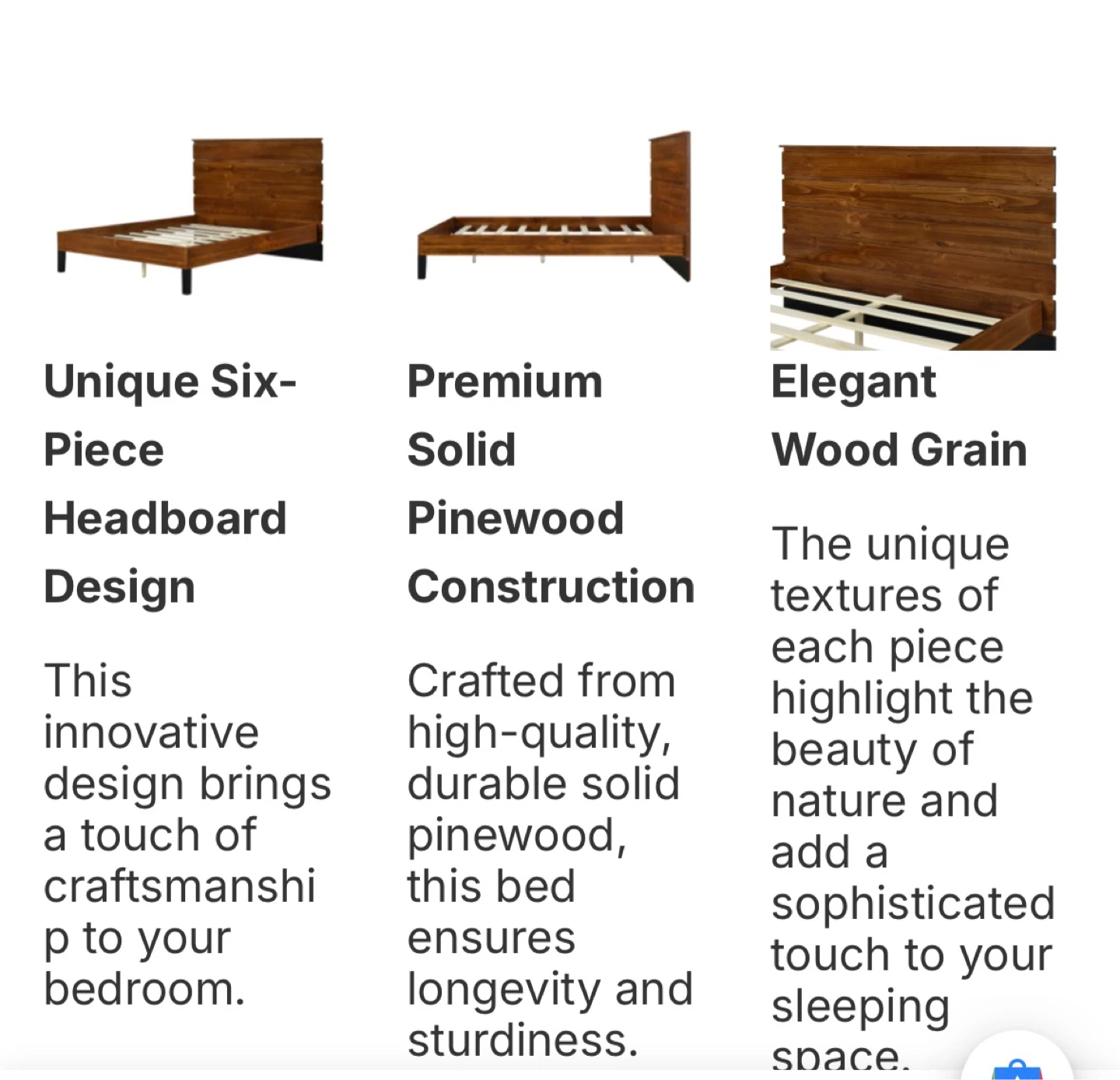 Solid Wood Platform Bed Frame - photo 2