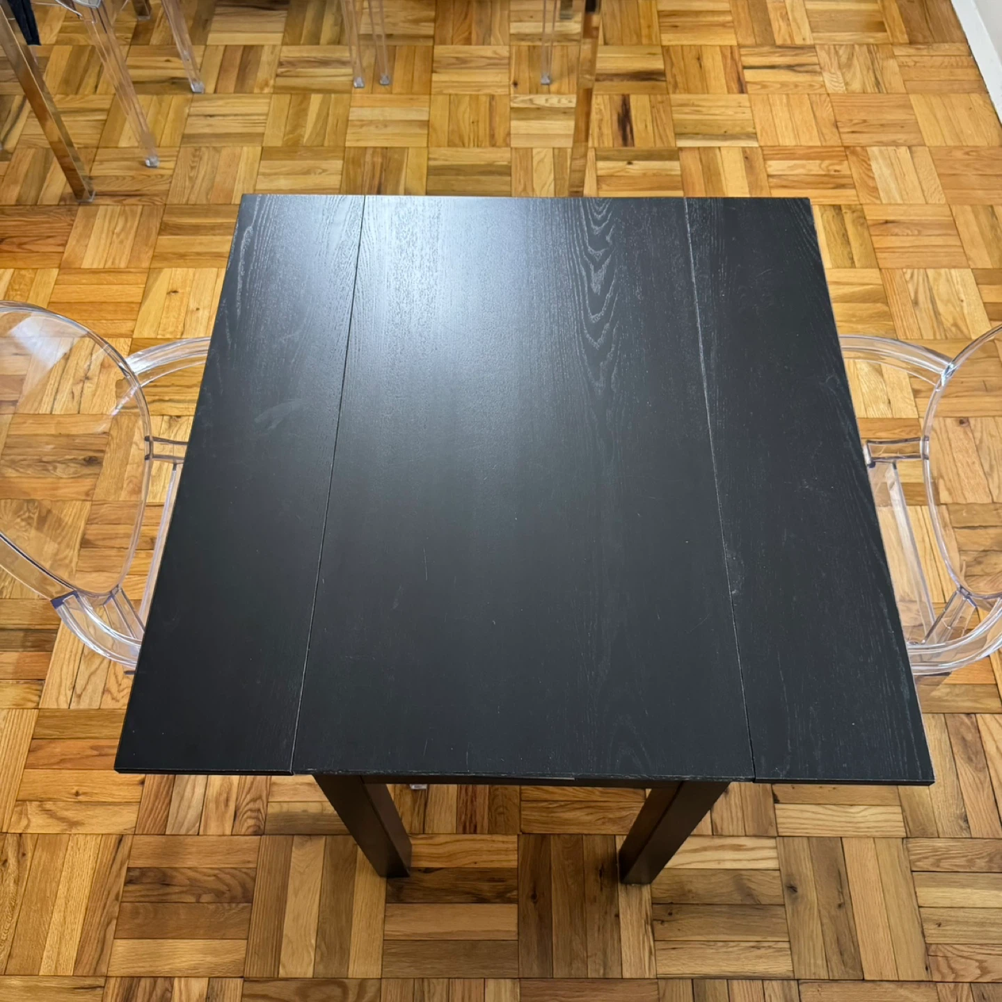 Black-brown Wooden Extendable Dining Table - photo 4