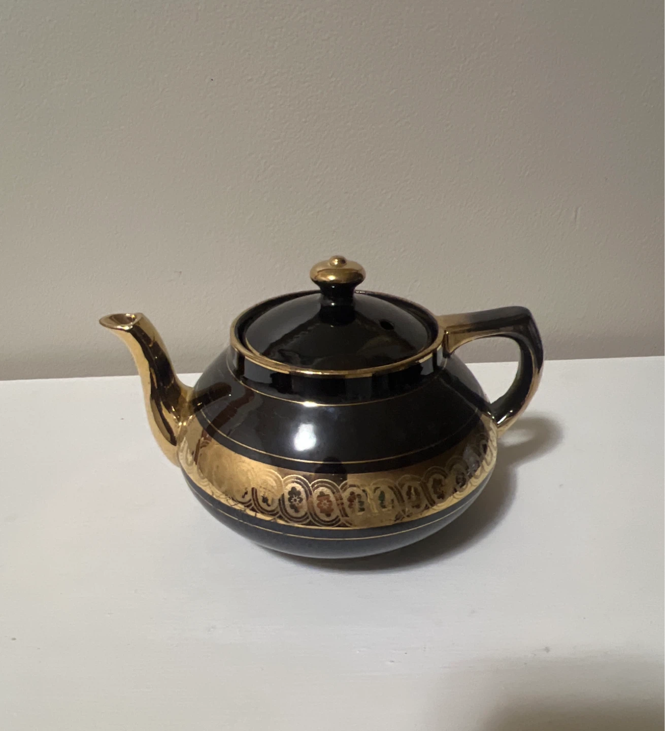 Vintage Gibson & Sons Teapot - Black and Gold