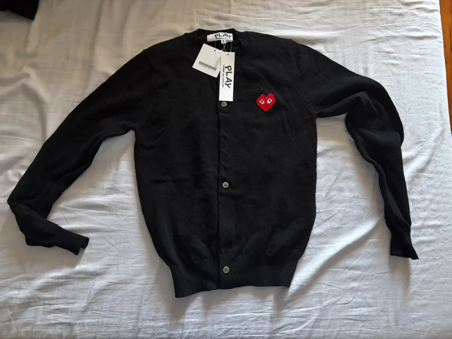 Comme des Garçons PLAY Black Cardigan size S
