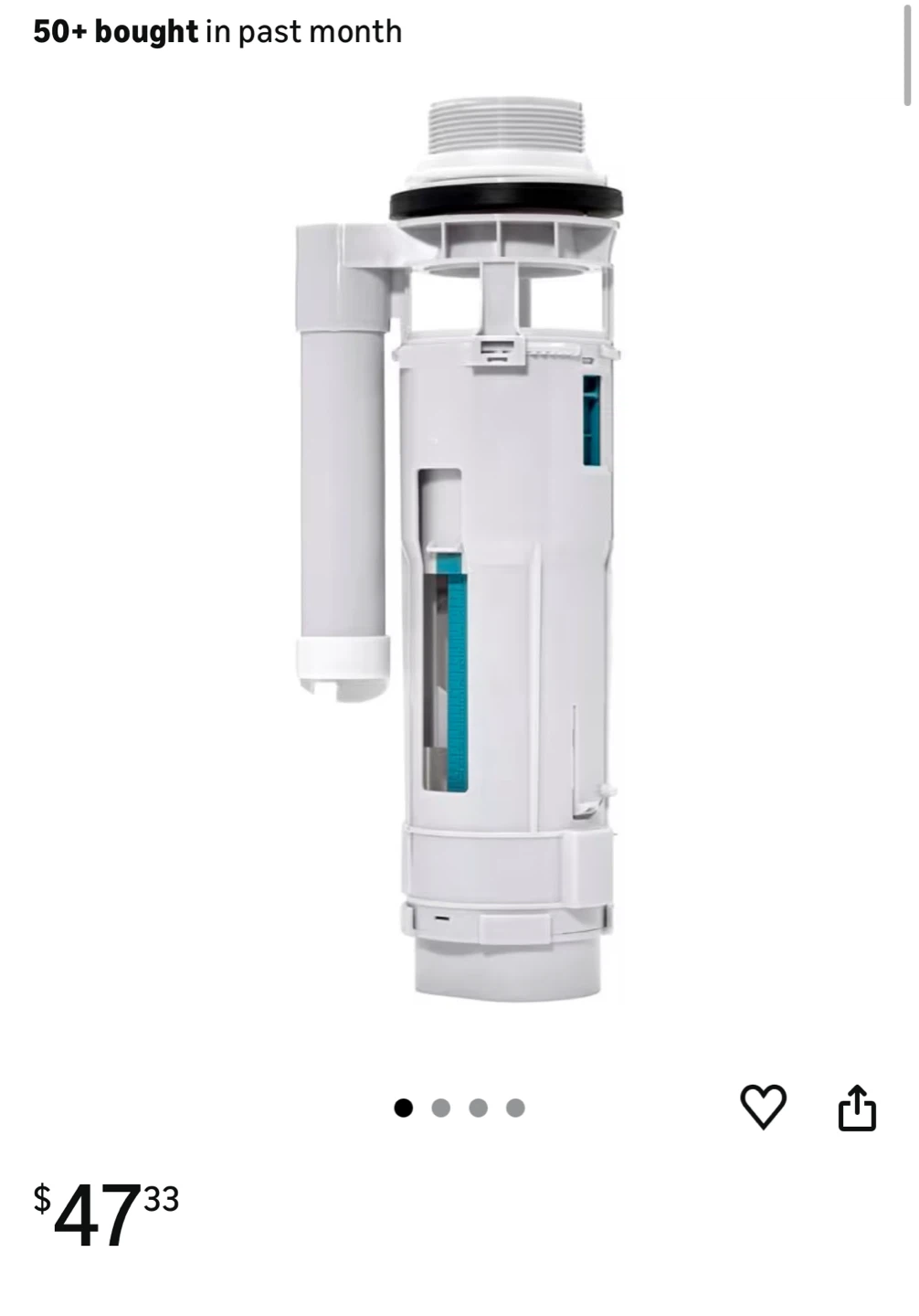 White Toilet Flush Valve Replacement Part