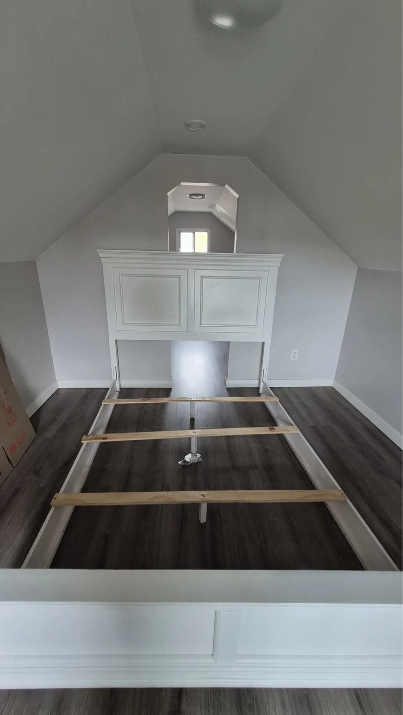 White Queen Bed Frame with Headboard - photo 2