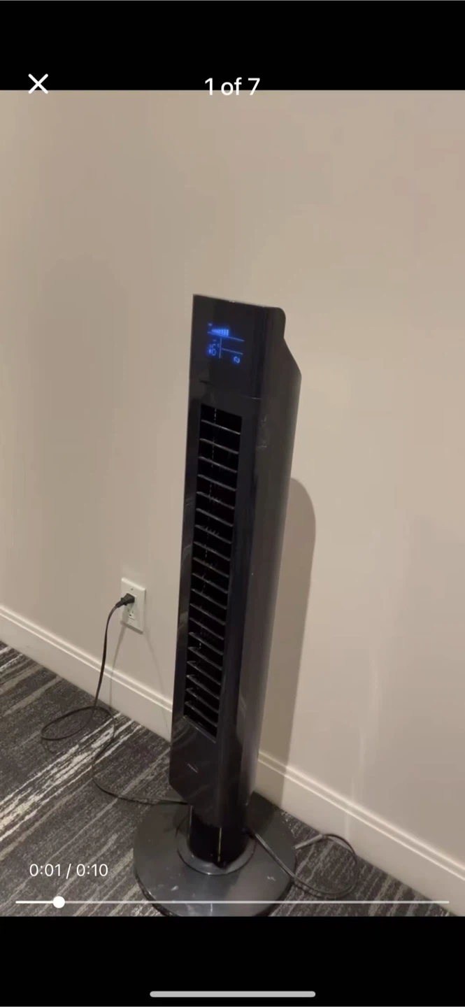 Retails $140, Black Tower Fan with Digital Display