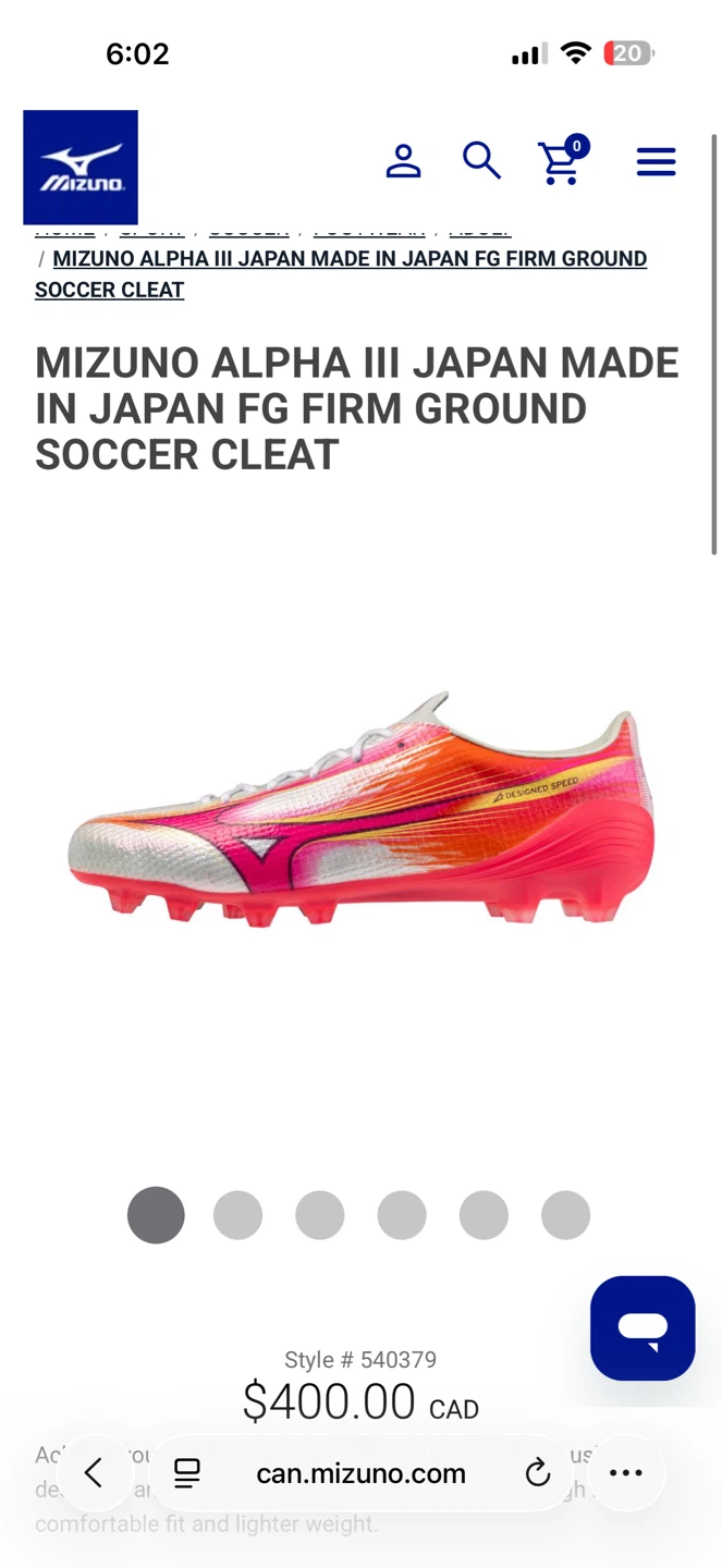 Mizuno Alpha III Japan Made FG Firm Ground Soccer Cleats
