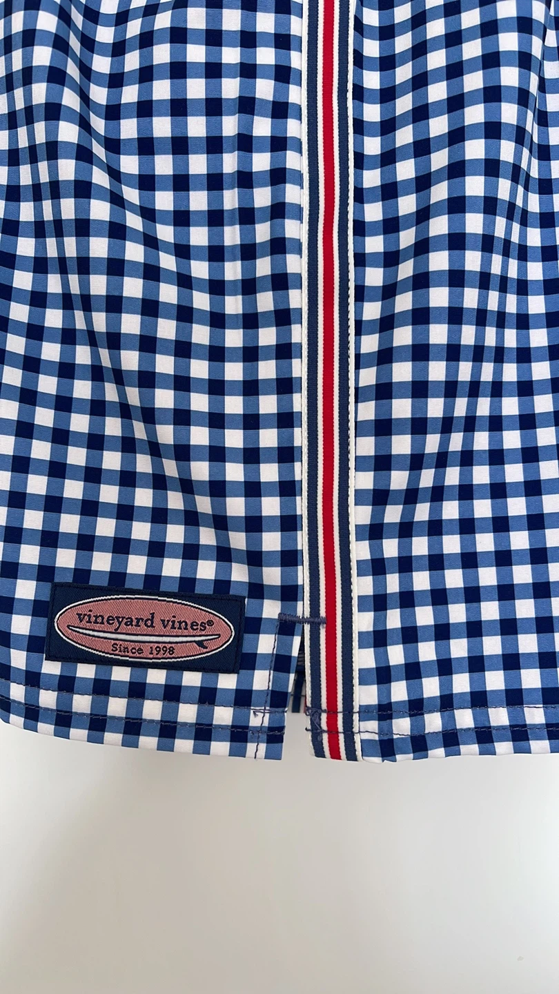 L (16) Vineyard Vines Gingham Swim Trunks - photo 2