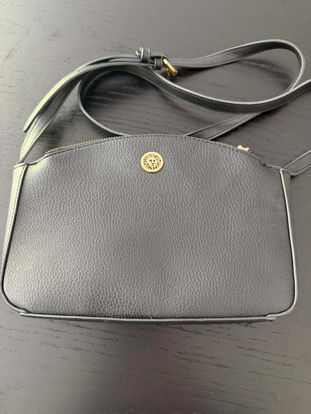 Anne Klein Black Leather Crossbody Bag
