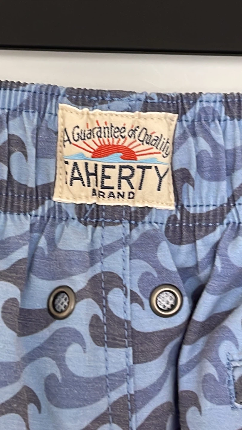 FAHERTY BRAND Men's Swim Trunks Blue Wave Pattern Size S - photo 4