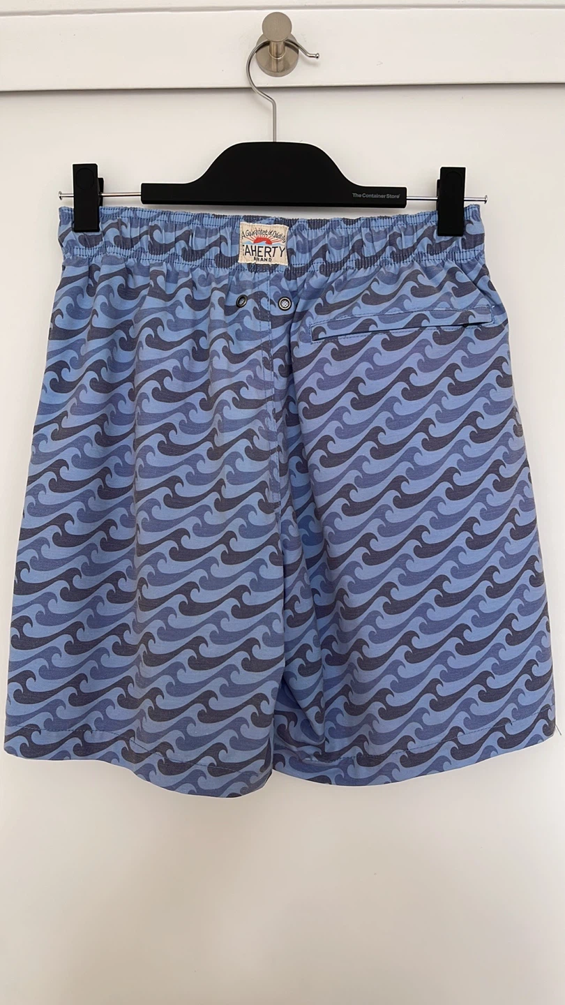 FAHERTY BRAND Men's Swim Trunks Blue Wave Pattern Size S - photo 3