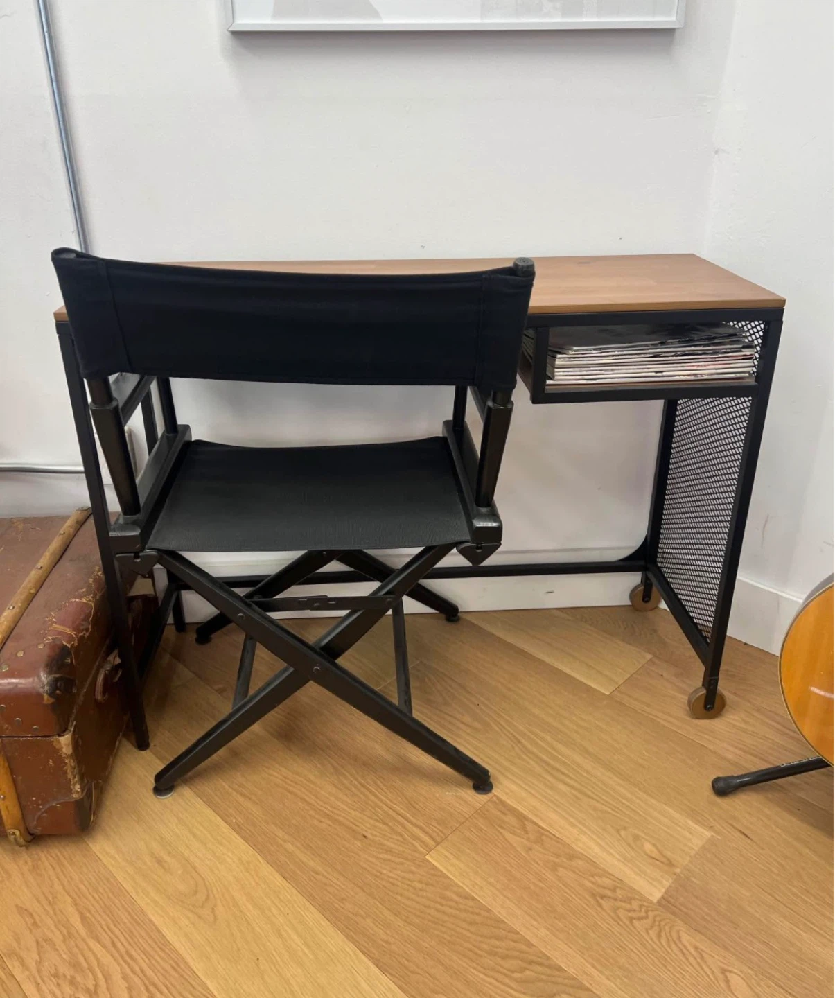 Compact Wood and Metal Desk with Storage - photo 3