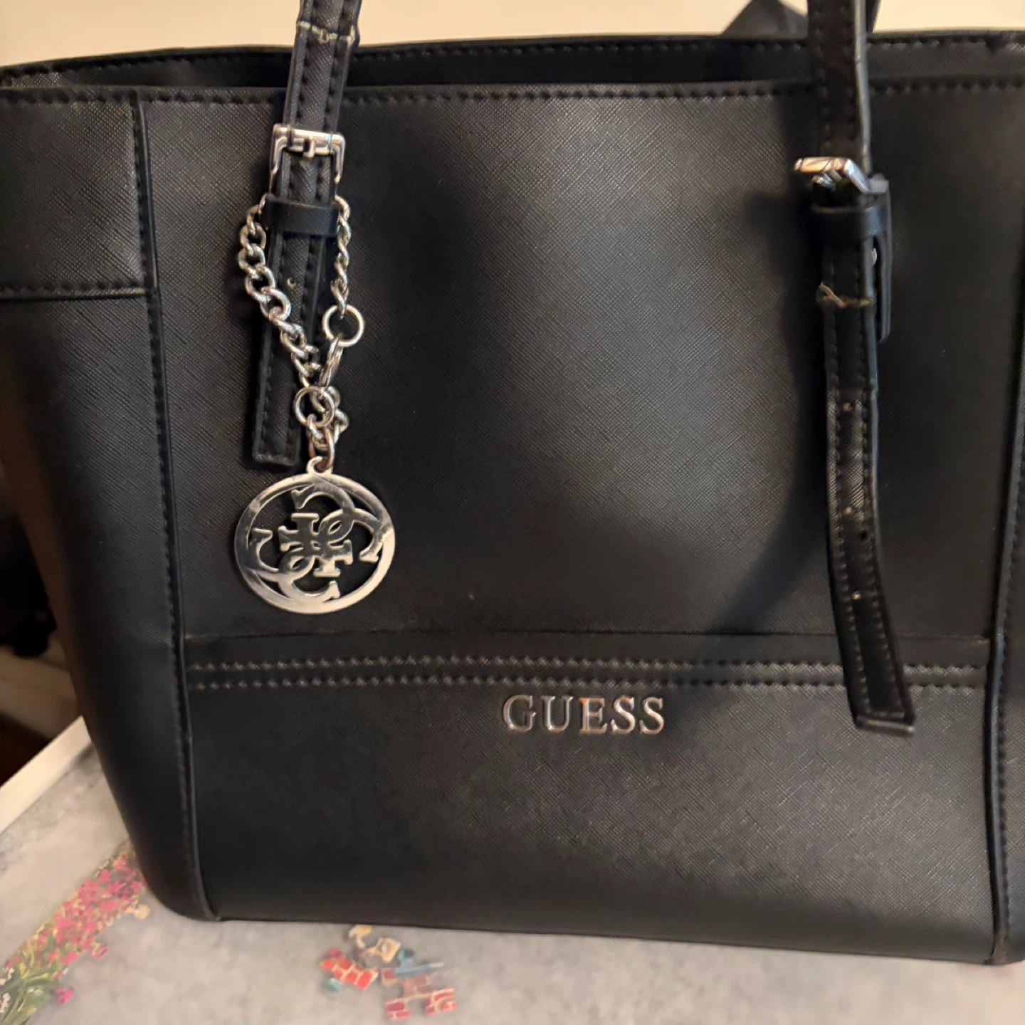 Black GUESS Tote Bag