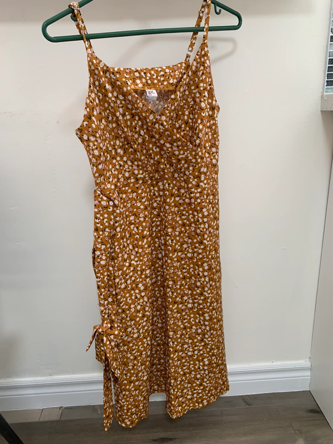 New Brown floral print midi dress
