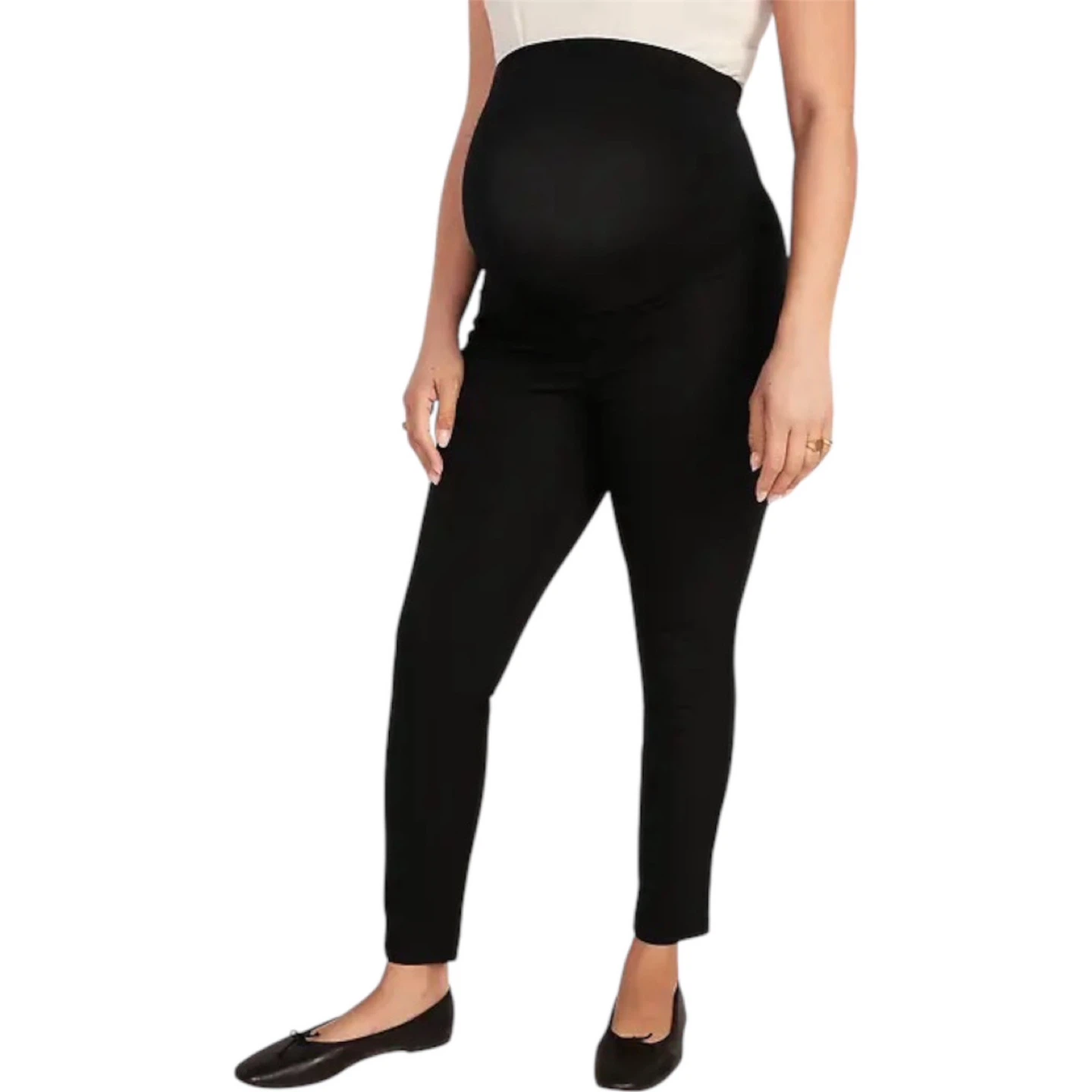 Old Navy Maternity Full-Panel Pixie Ankle Pants in Black Size 4