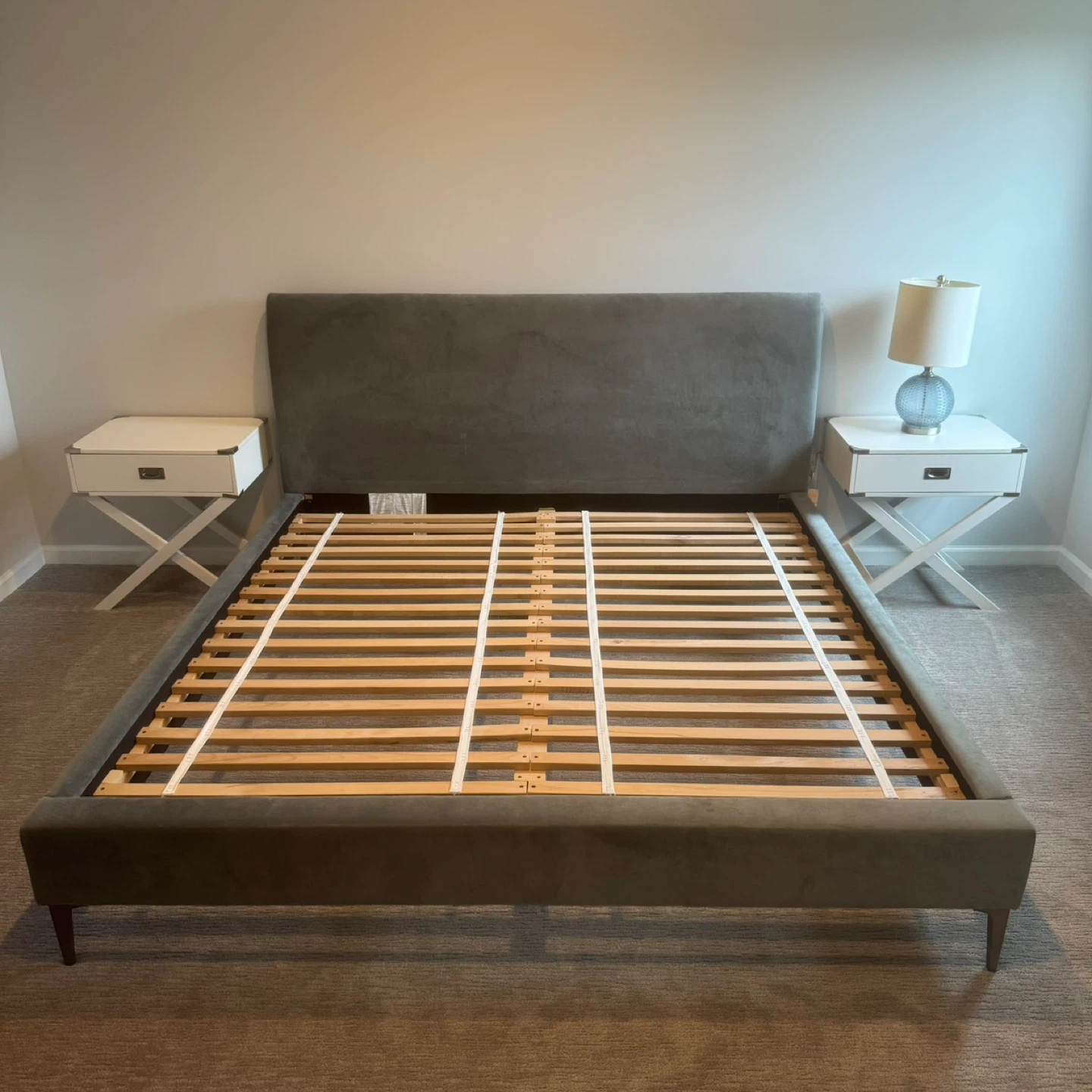 West Elm Upholstered King Size Bed Frame