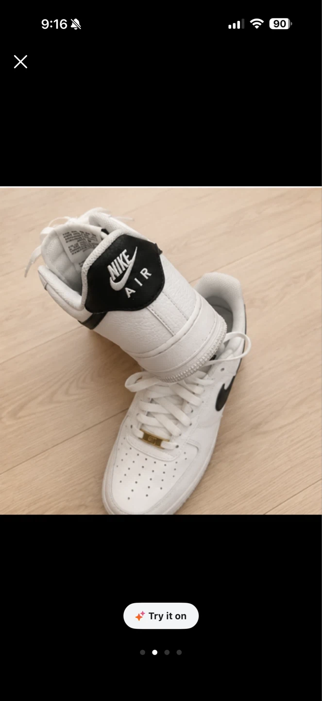 Nike Air Force 1 Low White Sneakers US 7.5 - photo 2