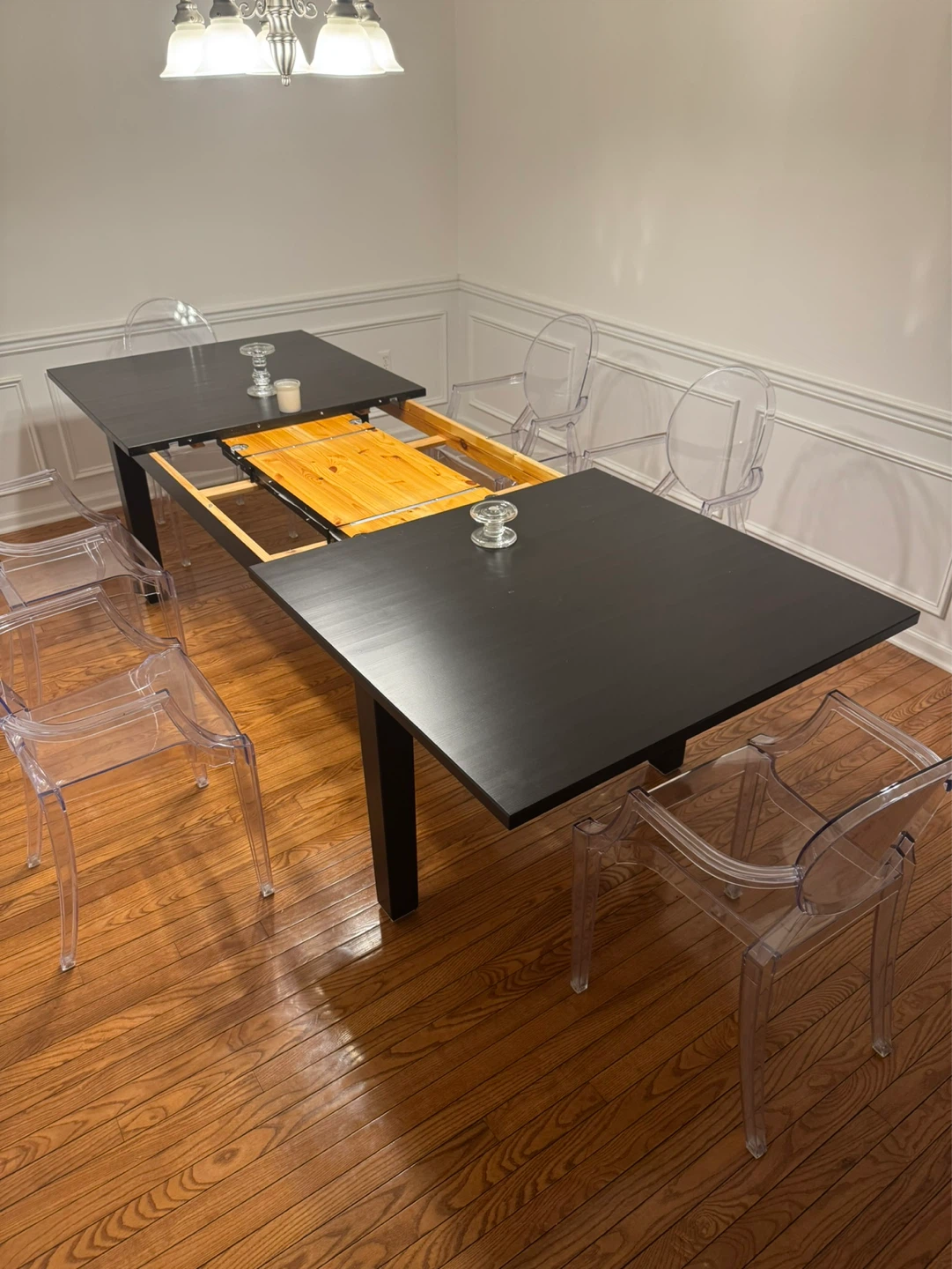 IKEA Black-brown Extendable Dining Table - photo 3