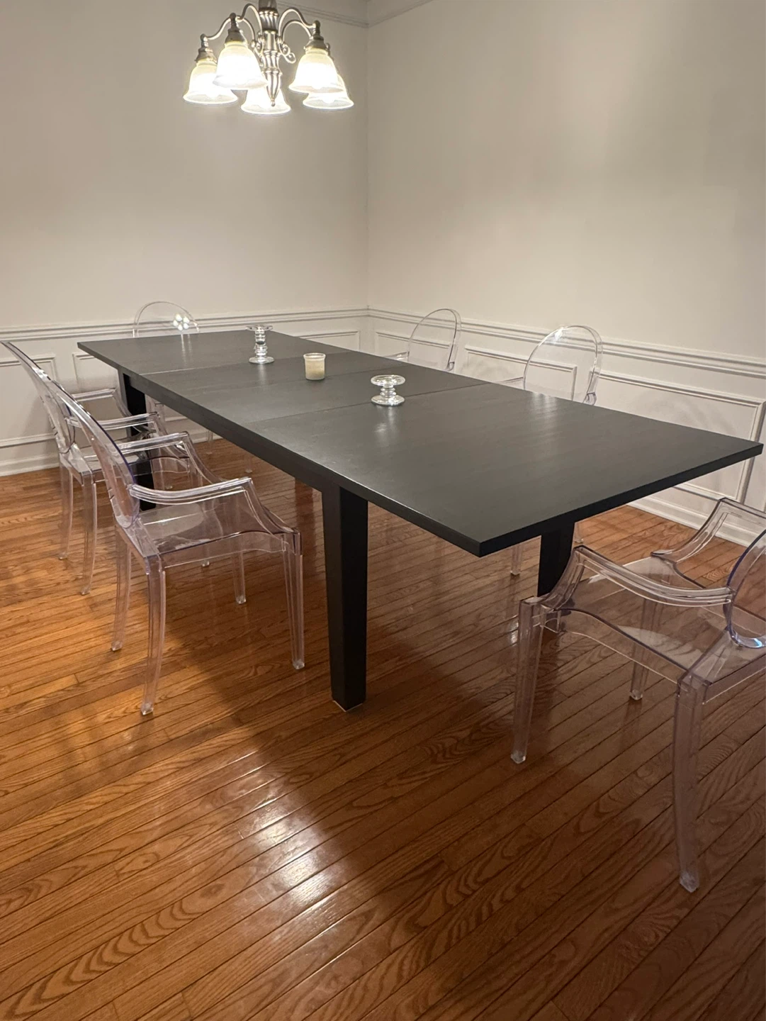 IKEA Black-brown Extendable Dining Table - photo 4