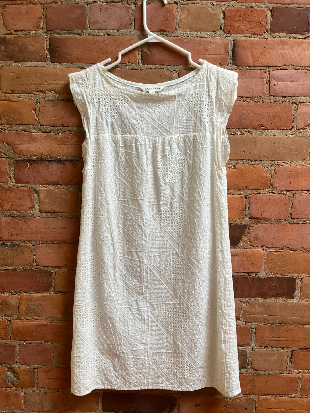 Dagg & Stacey - White Eyelet Dress - Size 2