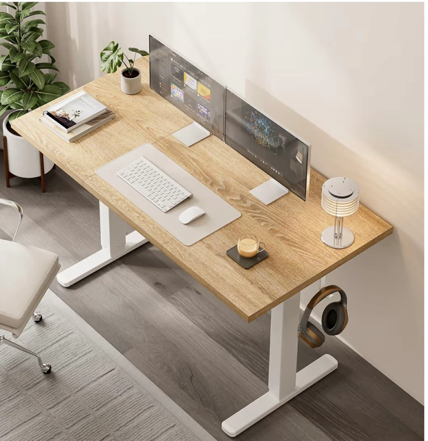 Adjustable Standing Desk - 48" x 24" - Wood Finish