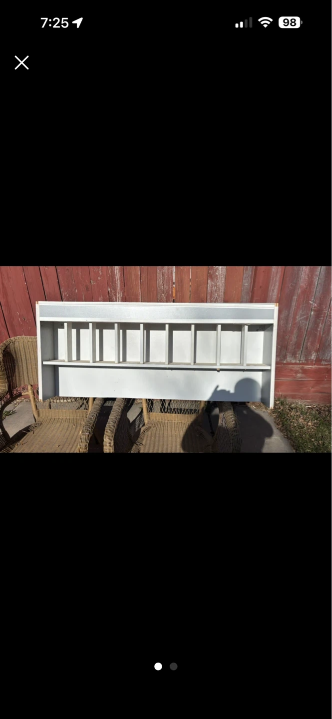 White Wall Mounted Shelf Unit with Cubbies