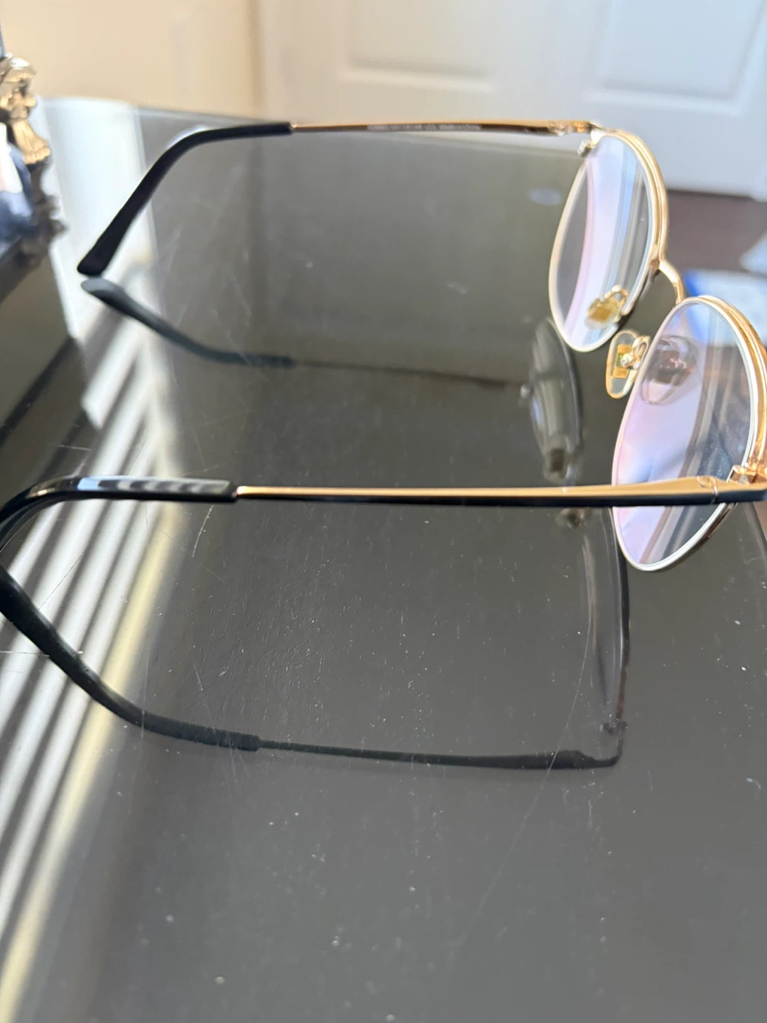 Women's Eyeglasses - Black and Gold Metal Frame - photo 2