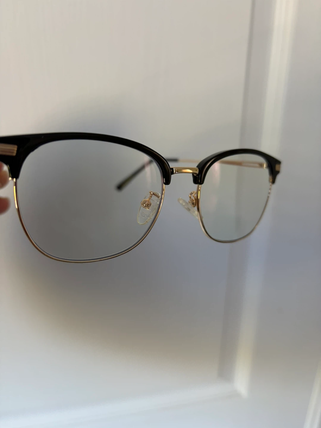 Clubmaster Style Glasses - Black and Gold