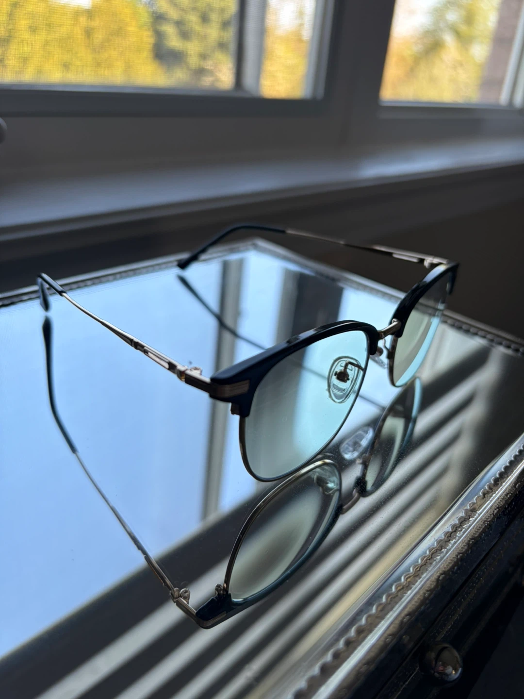 Clubmaster Style Glasses - Black and Gold - photo 2