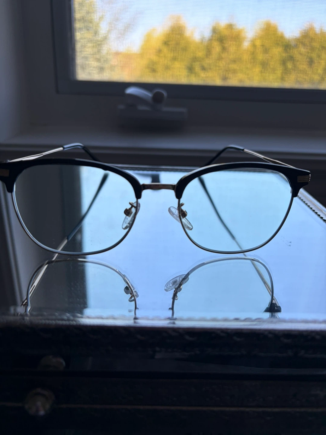 Clubmaster Style Glasses - Black and Gold - photo 3