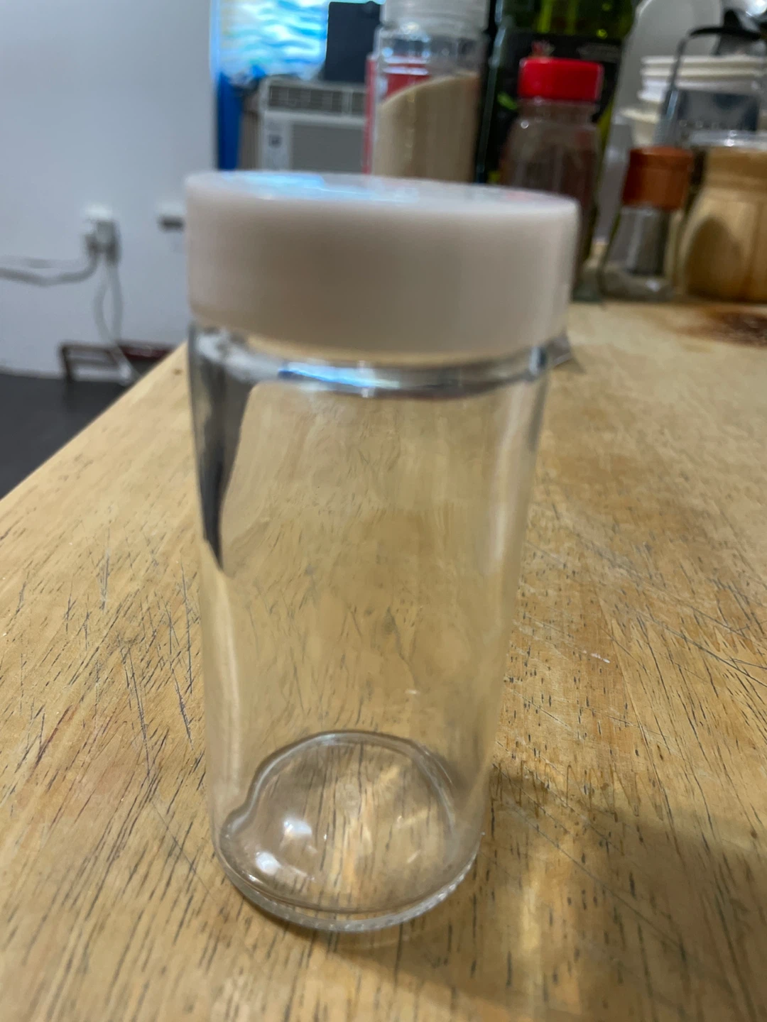 Glass Spice Jar with White Lid