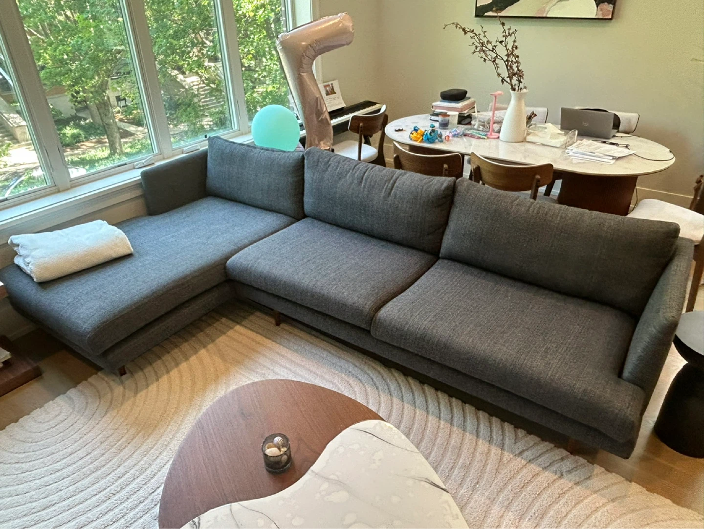 Gray all modern Sectional Sofa in excellent condition