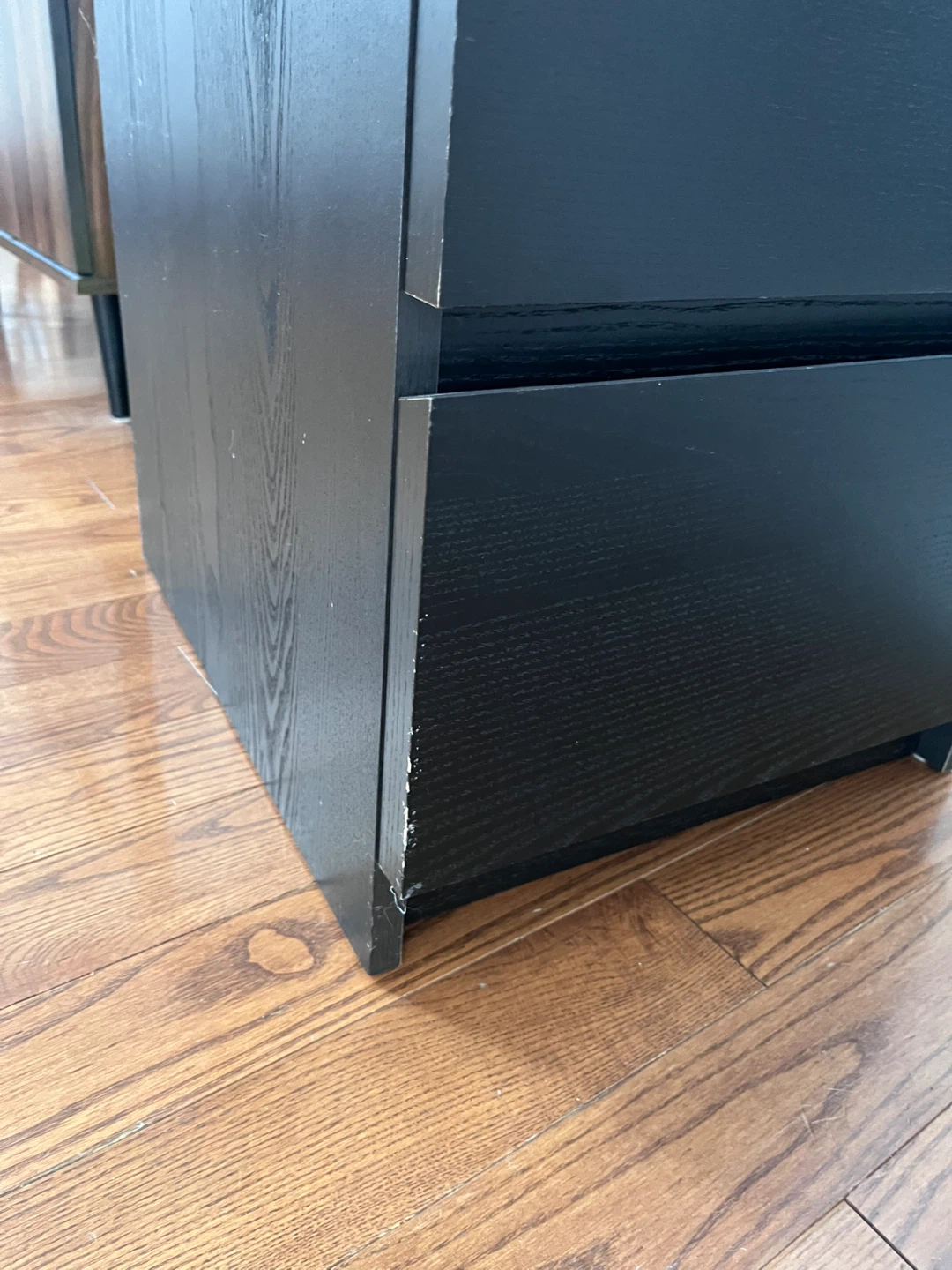 IKEA Black 2-Drawer Nightstand - photo 2
