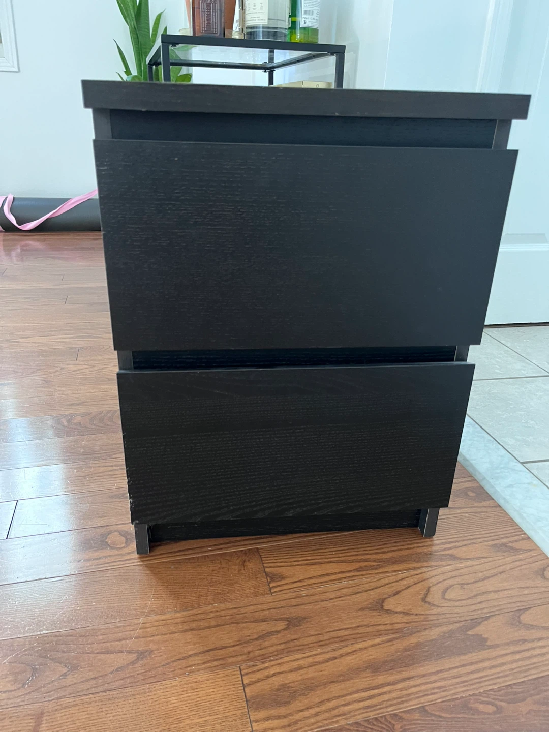 IKEA Black 2-Drawer Nightstand