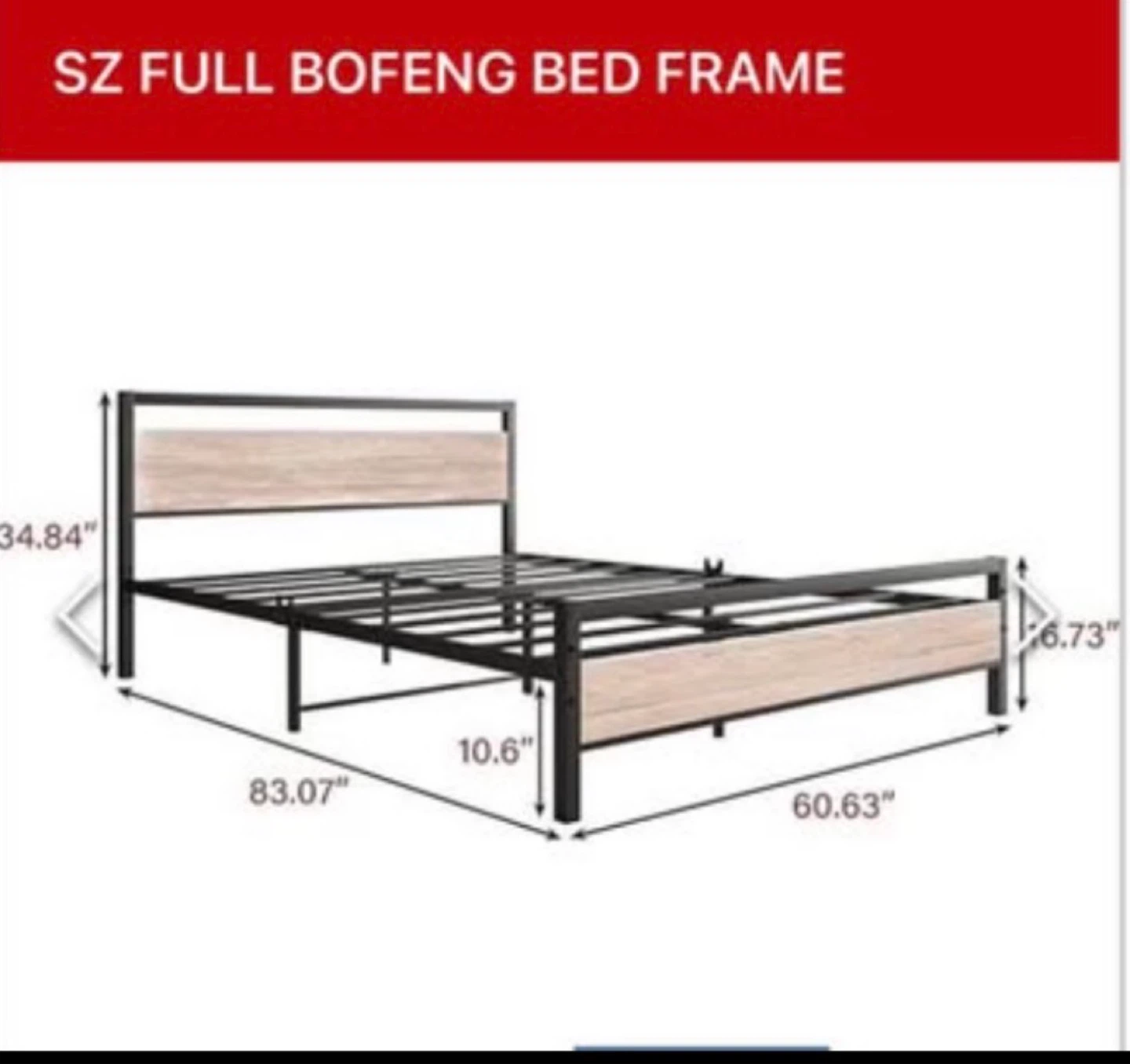 Bofeng Full Size Bed Frame(queen )