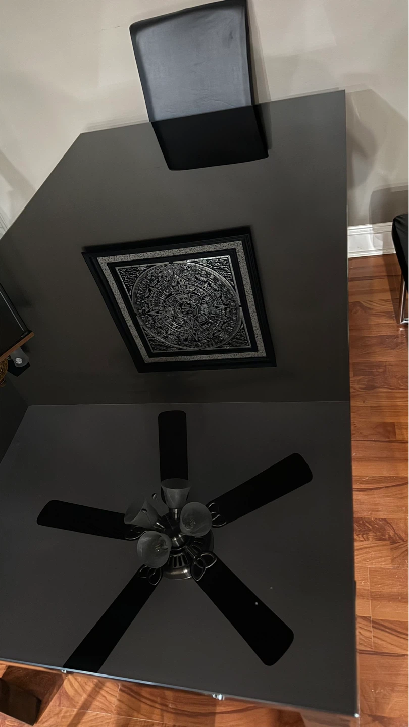 Black Dining Table with Shiny Legs