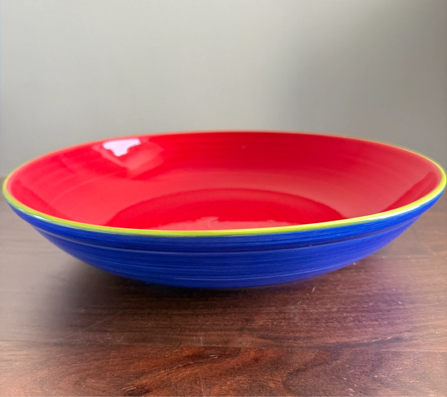 ZARA HOME Blue & Red Ceramic Serving Bowl
