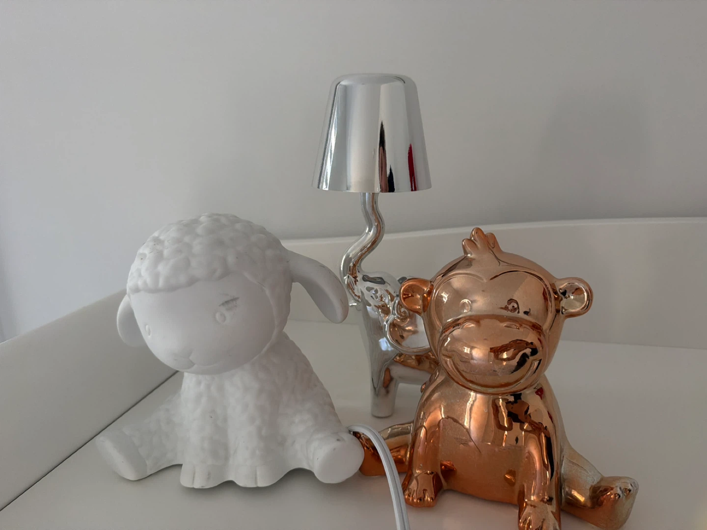Decorative Ceramic Monkey and Sheep Figurines