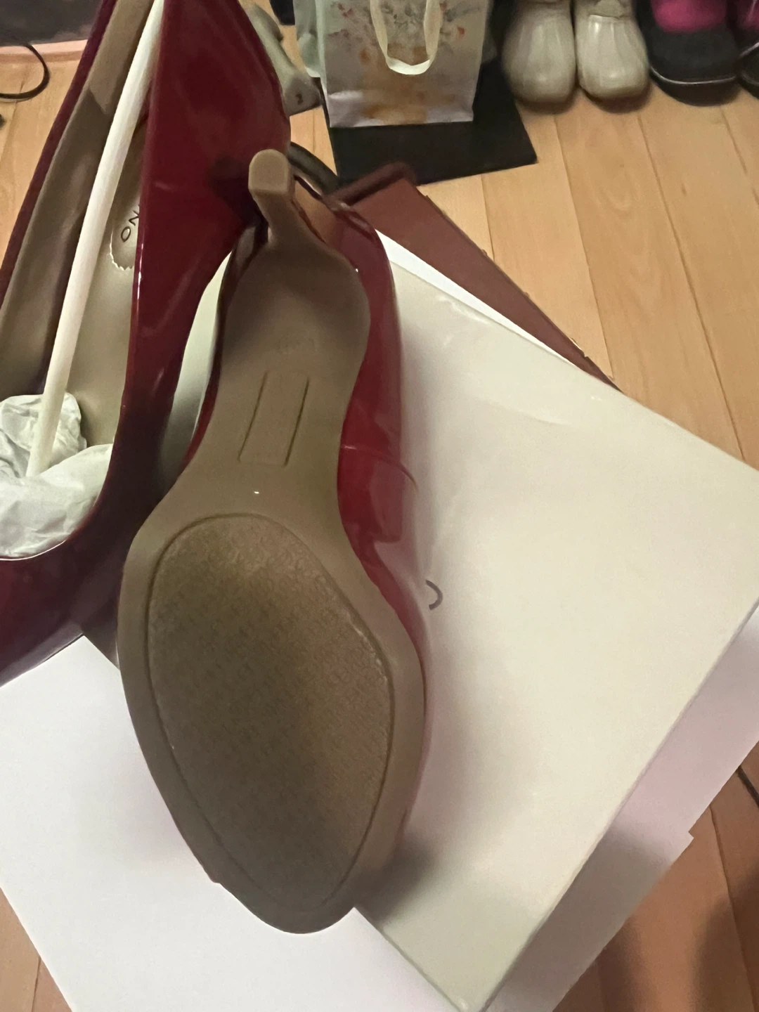 Bandolino Women's Red Peep-Toe Heels Size 5M - photo 4