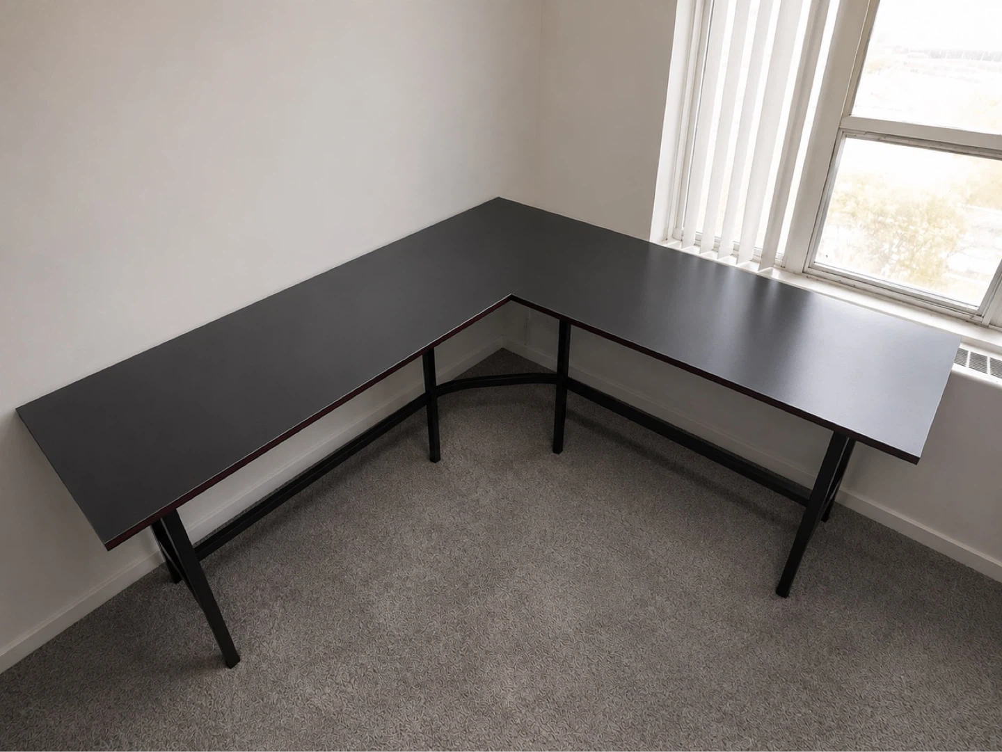 Black L-Shaped Corner Desk
