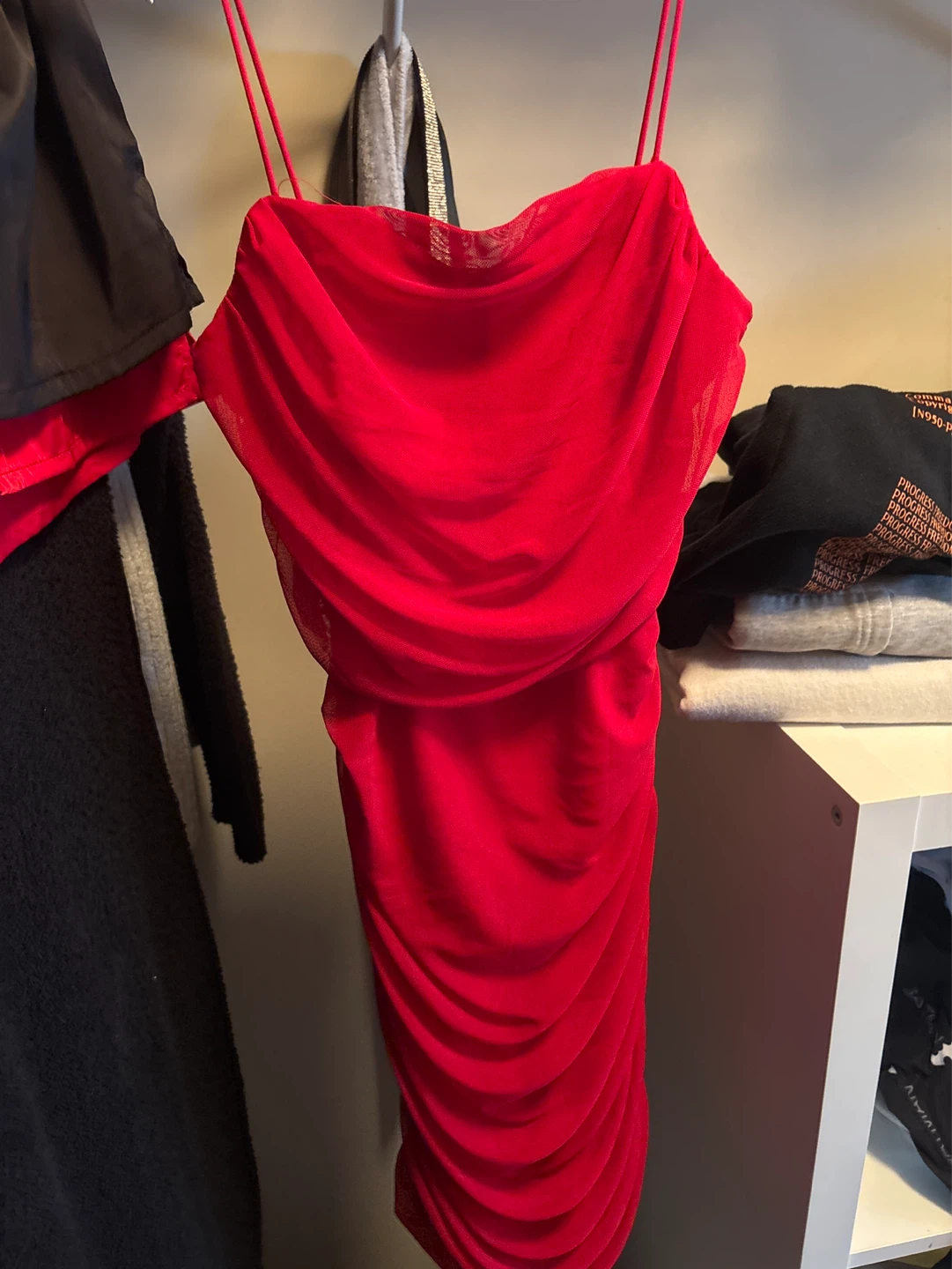 Urban Heritage Night Out Red Ruched Dress Size S
