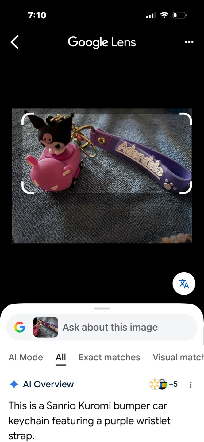 Hello Kitty bumper car keychain