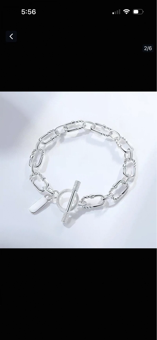 Silver Tone Chain Toggle Bracelet - photo 2