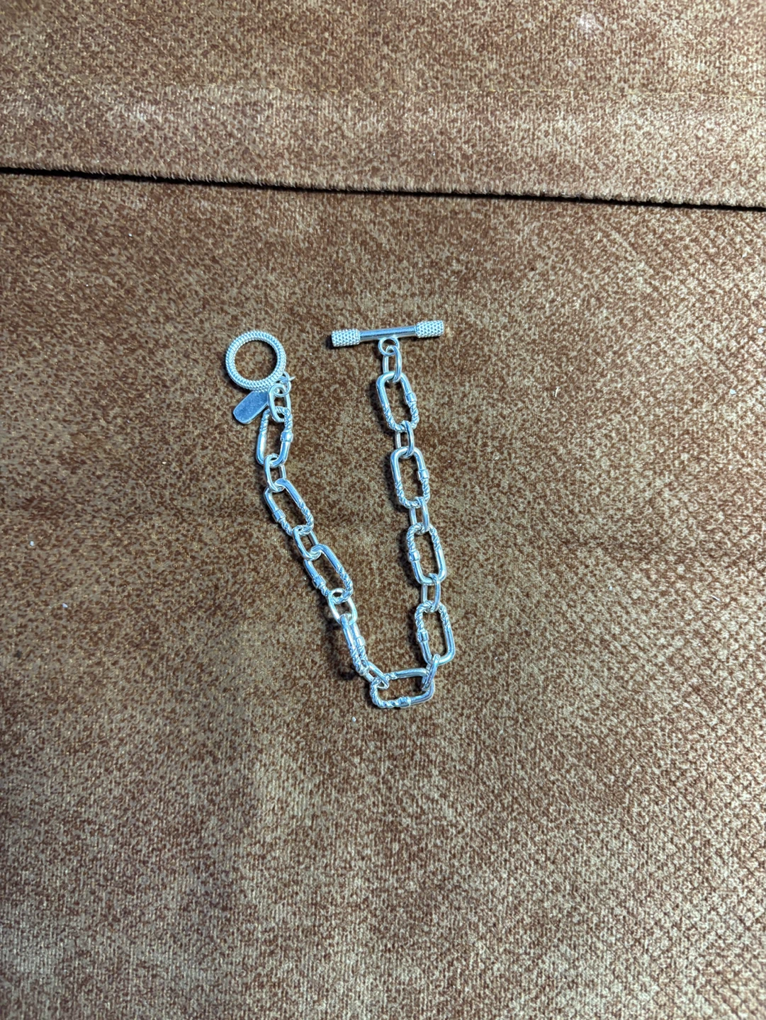 Silver Tone Chain Toggle Bracelet
