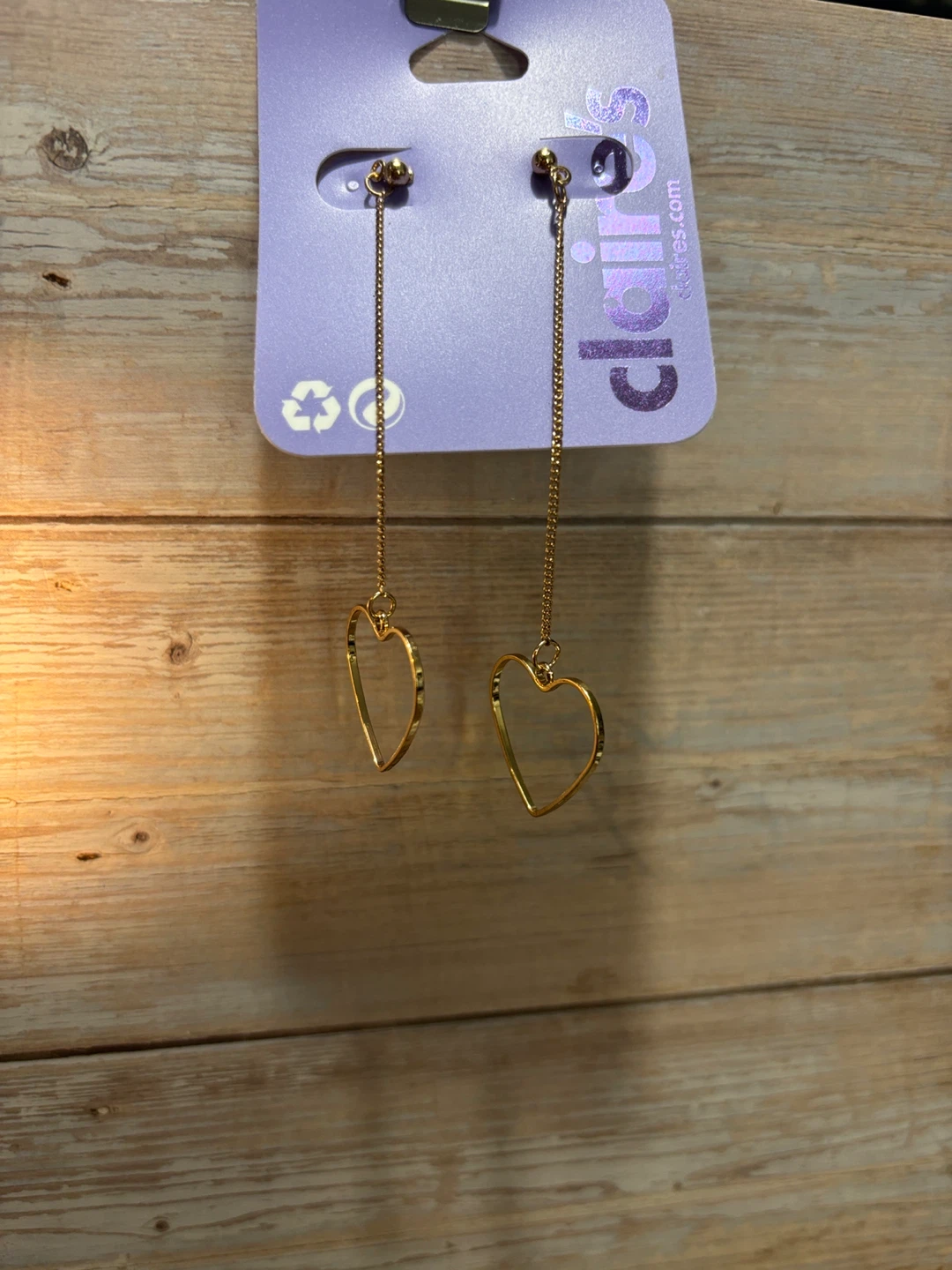 Claire's Rose Gold Tone Heart Drop Earrings - photo 4