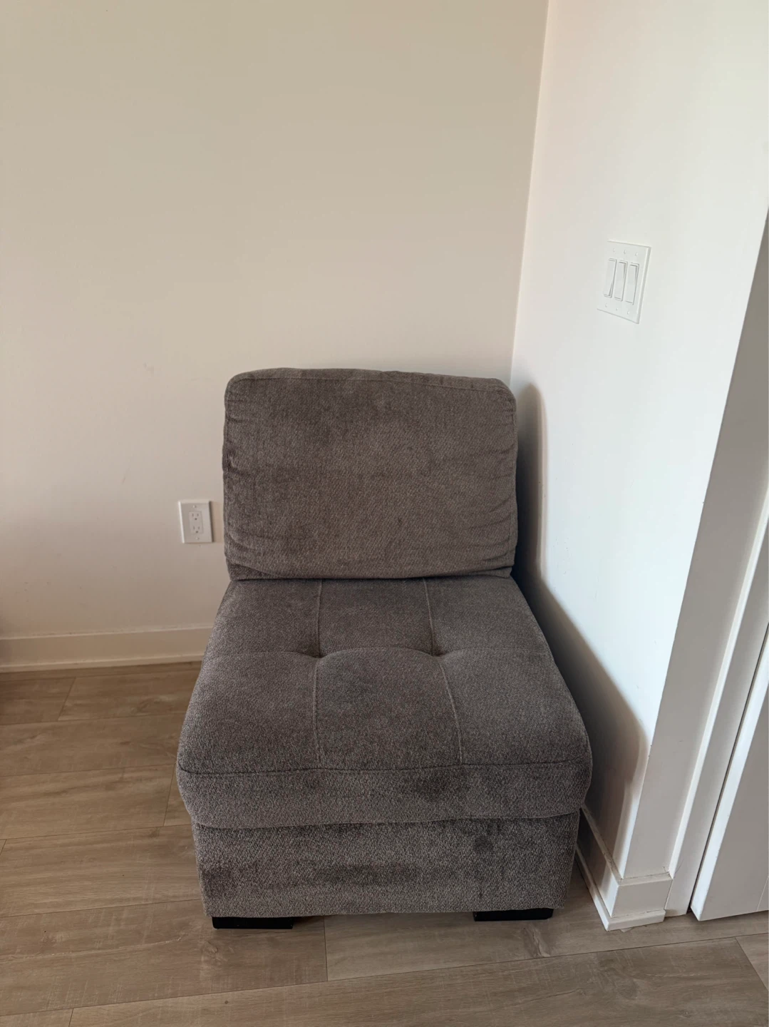 Grey Fabric Ottoman Chair